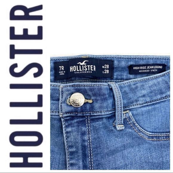 HOLLISTER DISTRESSED HIGH RISE JEAN LEGGING SIZE 7 or W28 L28 - Picture 5 of 5